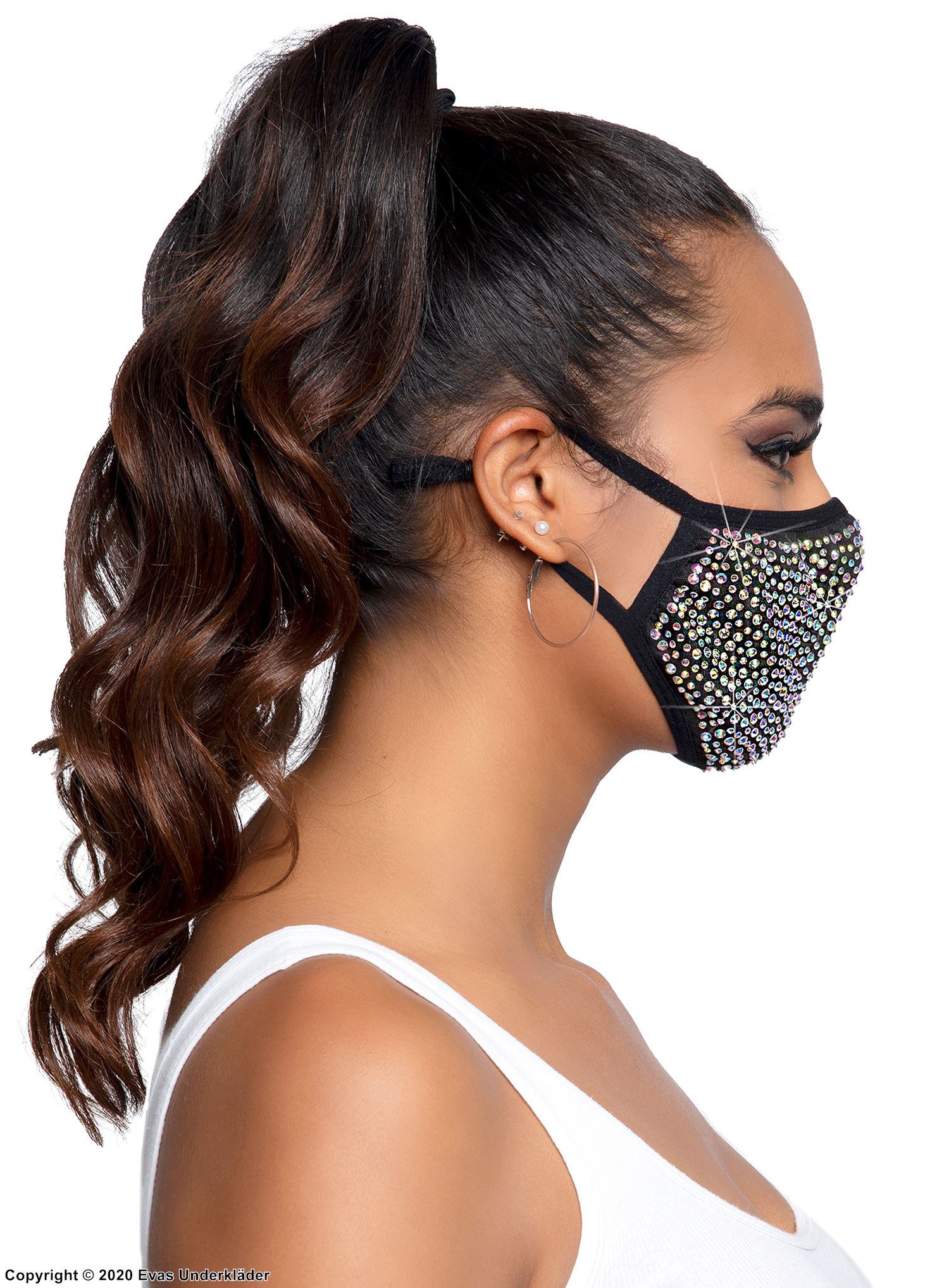 Mundschutzmaske / Mund-Nasen-Schutz, große Strasssteine, mehrere Farben